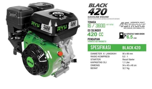 MESIN PENGGERAK/GASOLINE ENGINE BLACK420 - TEKIRO RYU