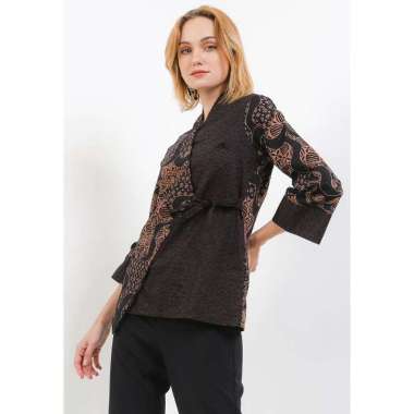 Batik Arjuna Weda Blouse Batik Tambal 2 18241063 Wanita - HITAM S Hitam