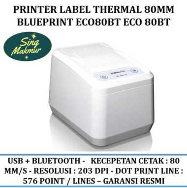 Printer Label Thermal 80mm BLUEPRINT ECO80BT USB + Bluetooth