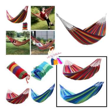 Hammock Pelangi Ayunan Gantung Kain Tempat Tidur Rainbow Kegiatan Camping Hiking Outdoor Pohon Rilex
