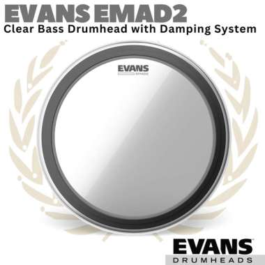 EVANS EMAD2 Clear Bass Drumhead Batter Damping | 18 20 22 24 Inch 22 inch