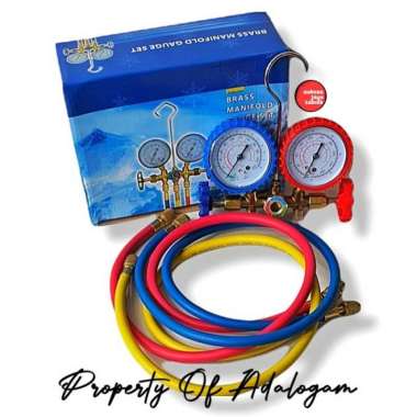 Testing Manifold Brass Double Gauge Set Freon AC R12 R22 Mobil Rumah