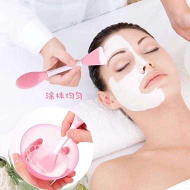KUAS MASKER SILIKON + SIKAT PEMBERSIH KOMEDO 2IN1 / SILICONE BRUSH FOR FACE MASK - KUAS SILICON TREN