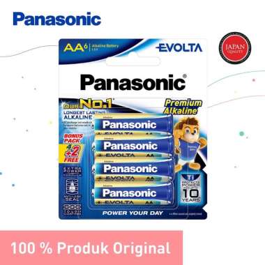 Panasonic Baterai AA Evolta Premium Alkaline 6Pcs Battery Size A