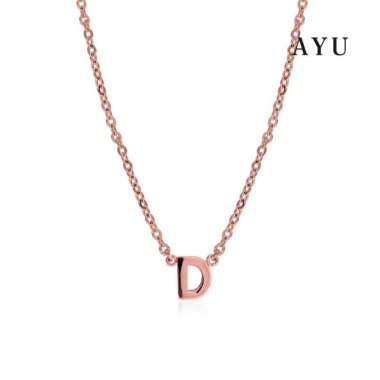 AYU GOLD INITIAL CHAIN NECKLACE 17K ROSE GOLD (K - T) 17K ROSE GOLD - K(38-40CM)