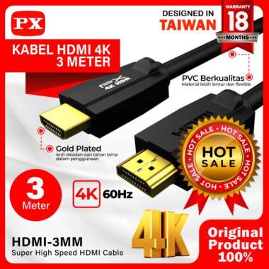 PX HDMI-3MM Kabel HDMI 4K Ultra HD ARC HDMI Cable Dolby Audio