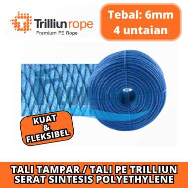 TALI TAMPAR 6 MM TRILLIUN PER 5 METER POLYETHYLENE TALI TAMBANG PLASTIK