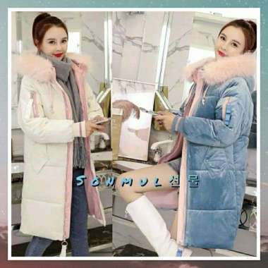 GRG WOMAN WINTER PREMIUM VELVET PADDING COAT 'FAVE' JAKET WANITA MUSIM DINGIN IMPOR XXXL putih defec