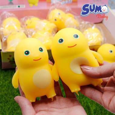 Mainan Squishy Pencet Dinosaurus Anti Stress Boneka Dino Kuning Remas Pop It Slime