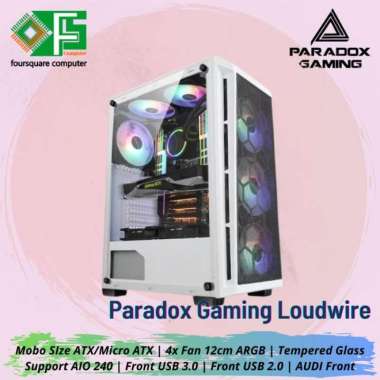 PC CASING PARADOX GAMING LOUDWIRE + 4x FAN ARGB CASING COMPUTER GAMING
