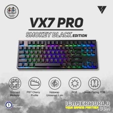 New Vortex Series Vx7 Pro Smokey Rgb Hotswap Mechanical Gaming Keyboard Terbaik JWK T1