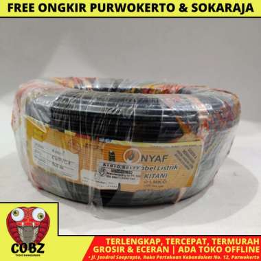 1 INTI X 4 MM X 100 M / KITANI NYAF KABEL TEMBAGA TUNGGAL HITAM ROLL