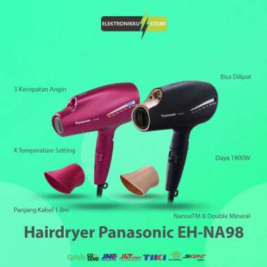 100% Produk Ori Hairdryer Panasonic Eh-Na98 Nanoe Double Mineral Alat Pengering Rambut Multicolor