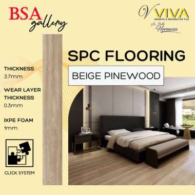 VIVA SPC 5MM BEIGE PINEWOOD CLICK SYSTEM / LANTAI KAYU VINYL
