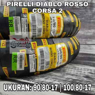 PIRELLI DIABLO ROSSO CORSA 2 RING 17 LEBAR 90/80 100/80 SEPASANG Multivariasi