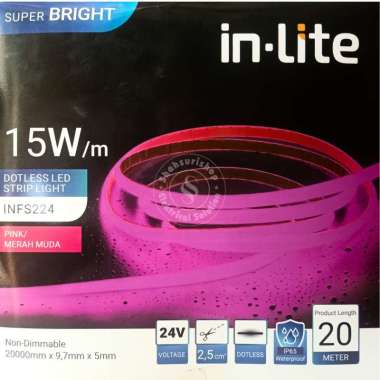 IN-LITE INFS224 DOTLESS LED STRIP LIGHT 20 METER 15 WATT PINK
