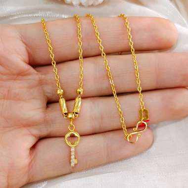 Set Kalung Liontin Fancy Kunci Koleksi Josean Elegant Emas Asli