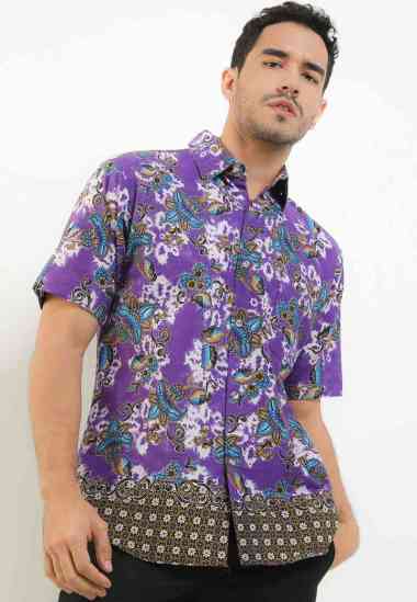 Adikusuma Hem Slim Fit Casual Batik Fashion 1 502262073 - Ungu M