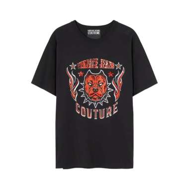 [12.12 Dealcember] Versace Bulldog Mascot with Sequin-Embellished T-Shirt Black Black L