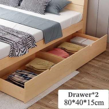 ipan Tempat Tidur Ranjang Kayu Divan Kayu Tempat Tidur Kayu Garansi 10 Tahun laci*2