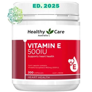 Healthy Care Vitamin E 500iu 200 Capsules Vit 500 iu Kapsul Caps