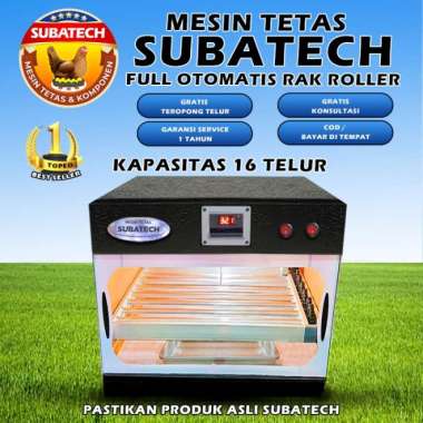 SUBATECH Mesin Tetas Telur Full Otomatis Kap.16 Rak Roller Penetas