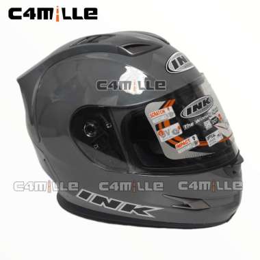 HELM INK STEALTH SOLID GORILLA GREY DOUBLE VISOR FULL FACE L