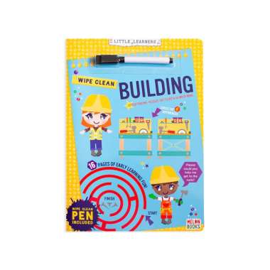 Little Learners Wipe Clean Building Activity Book Pen Included