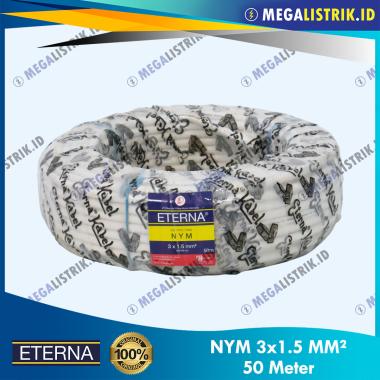 Eterna NYM 3x1.5 ( 50M ) Kabel Listrik Putih Kawat Tembaga 3 x 1.5 MM / 3x1,5 / 3 x 1,5 MM ( 50 Mete