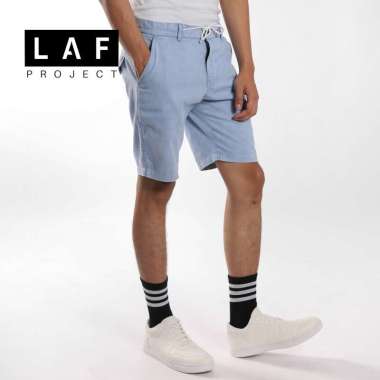 Celana Pendek Pria Dewasa Katun Chino Wash Light Blue Premium LAF Project 28 Light Blue
