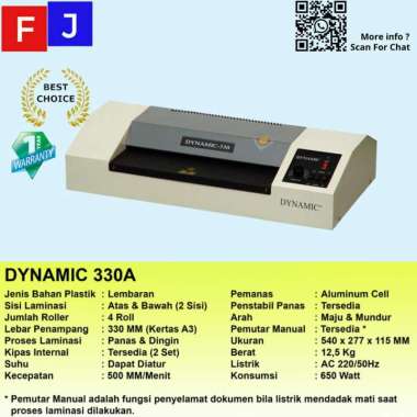 DYNAMIC 330A Mesin Laminating A3 - GARANSI RESMI