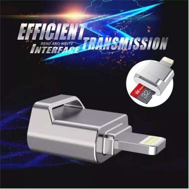 Aluminum Alloy Lightning Card Reader Micro SD for iPhone/iPad Silver Gray