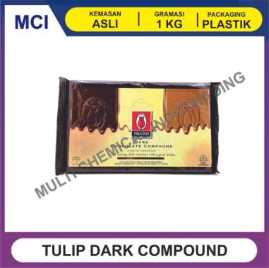 TULIP DARK CHOCOLATE COMPOUND 1 KG / COKELAT BATANGAN COMPOUND