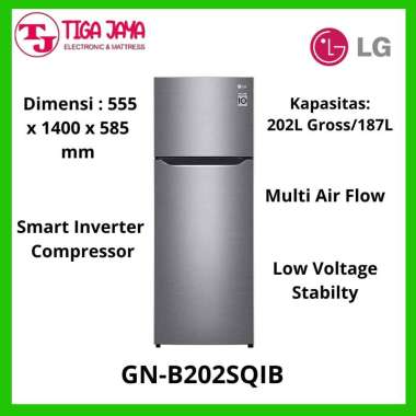 LG GNB202SQIB KULKAS 2 PINTU 202 L GROSS INVERTER GN-B202SQIB