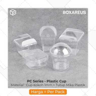 Cup Puding Wadah Agar Jelly Gelas Plastik Dessert Cup Kotak Bulat | PC PC Kotak 200ml