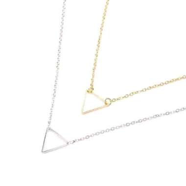 Kalung Rantai Korea Charm Triangle Segitiga Korean Necklace Gold