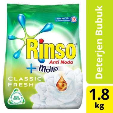 Promo Harga Rinso Anti Noda Deterjen Bubuk + Molto Classic Fresh 1800 gr - Blibli