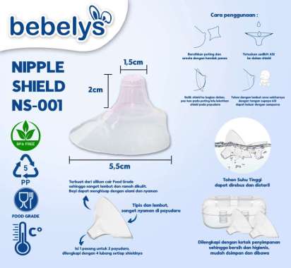 Nipple Shield Silikon Pelindung Puting menyusui NS-001 Bebelys