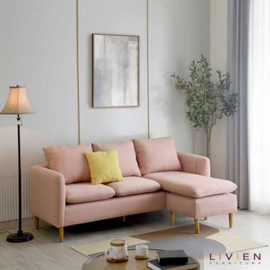 Sofa | Sofa Ruang Tamu Minimalis | Sofa santai | Sofa Tiga Seater | Sofa Dendy | TERLARIS PINK