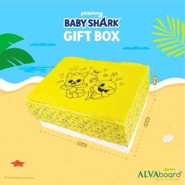 ALVAboard Baby Shark Gift Box Ukuran 35 x 25 x 15 Cm Kuning