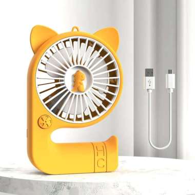 Kipas Angin Portable Karakter Dino 2 Kecepatan Angin - Kipas USB Mini HC801 Portable Bisa Berdiri / 