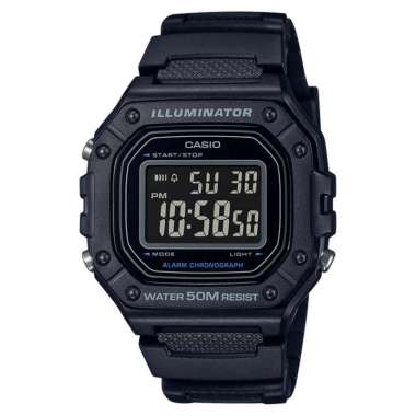 Casio W-218H-1BVDF Jam Tangan Digital Pria Hitam Resin