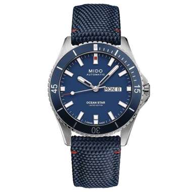 Jam Tangan Mido Ocean Star 20th Anniversary M026.430.17.041.01 - Diving Watch Pria Biru