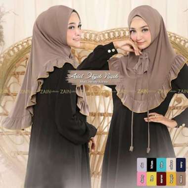 KERUDUNG MASKER FASHION MUSLIM HIJAB INSTAN / JILBAB SYARI MOCCA