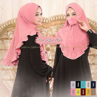 KERUDUNG MASKER FASHION MUSLIM HIJAB INSTAN / JILBAB SYARI DUSTY