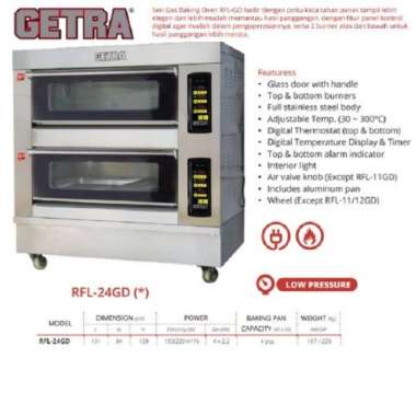 GETRA RFL24GD GAS BAKING OVEN 2 DECK 4 TRAY RFL 24 GD