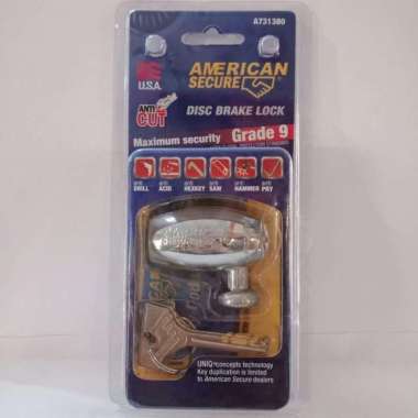 Kunci Cakram Motor American Secure Original