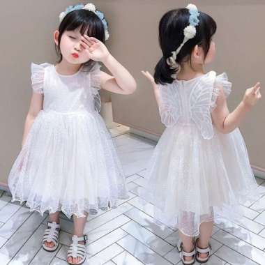 Baju Pesta Anak Perempuan Import Dress Anak Korea Baju Sayap Kupu Kupu