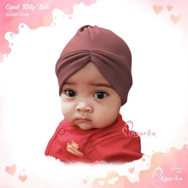 Milyarda Hijab balita ciput risty kids 0-2 tahun/ daleman kerudung anak/ bandana/jilbab bayi coklat