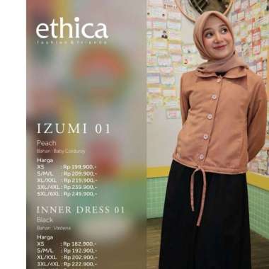 OUTER ONLY ETHICA ORIGINAL IZUMI 01 PEACH OUTER REMAJA OUTER DEWASA OUTER ETHICA KELUARGA MUSLIM 202
